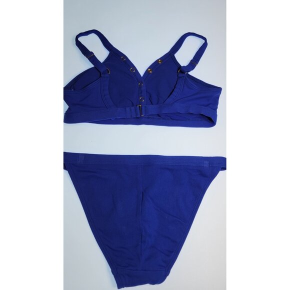 Robin Piccone Bikini Swim Top M Color Blue   Bottom  Mid Rise Solid  Sz M#17 - Picture 4 of 8